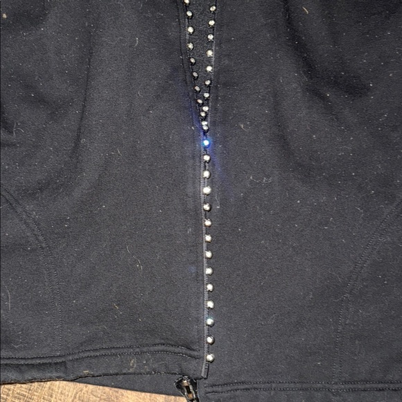 Dazzle & Shine: Black Jacket with Full Rhinestone Zipper - Size 2XL - Picture 2 of 11